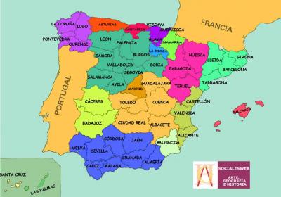 mapa de espa&ntilde;a